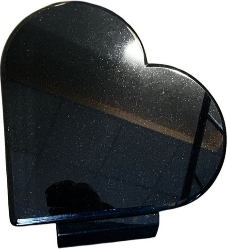 [4848] Grabplatte Nero Assoluto Herz