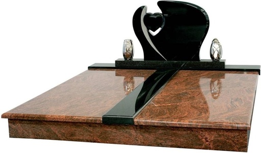 [6121] Doppelgrab Granit Multicolor Red / Nero Assoluto