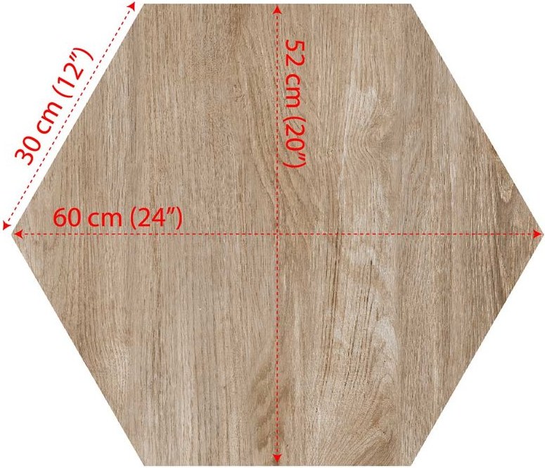 Außenplatten Esagono Foresta Chiaro 2 cm