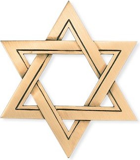 [ST-SK-01420] Bronze Davidstern für Grabmal, 10×10 cm oder 15×15 cm