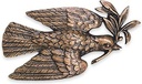 Bronze-Taube mit Olivenkranz für Grabmal, 10×20 cm