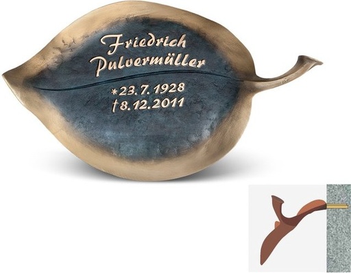[ST-SK-0PFLANZE11] Bronze-Blatt für Grabmal, 13×22 cm bis 28×47 cm