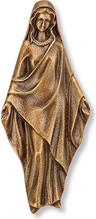 Bronze-Relief Madona für Grabmal, 12,5×5,5 cm