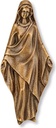 Bronze-Relief Madona für Grabmal, 12,5×5,5 cm
