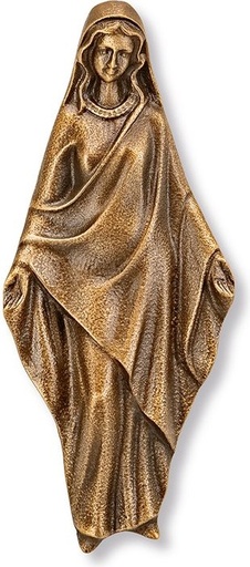 [ST-SK-0SYM49] Bronze-Relief Madonna für Grabmal, 12,5×5,5 cm