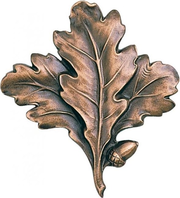 Bronze-Kranz mit Eichenblättern für Grabmal, 14×12 cm