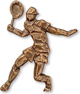 [ST-SK-18905] Bronze-Relief Tennisspieler für Grabmal, 8×6,5 cm oder 12×10 cm