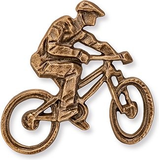 Bronze-Relief des Radfahrers auf dem Mountainbike, 7×7,5 cm