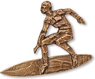 [ST-SK-18911] Bronze-Relief Surfer für Grabmal, 7×8,5 cm oder 11,5×14,5 cm
