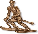 Bronze-Relief Lyžiar für Grabmal, 8×8,5 cm