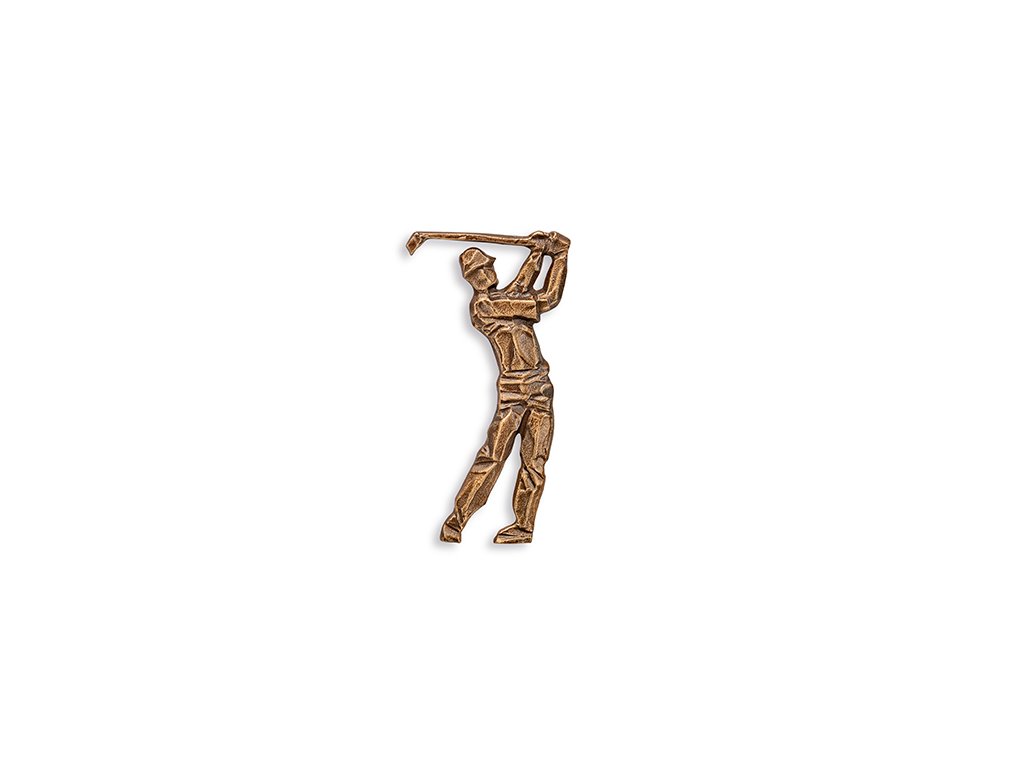 Bronze-Relief Golfspieler für Grabmal, 9×4,5 cm