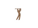 Bronze-Relief Golfspieler für Grabmal, 9×4,5 cm