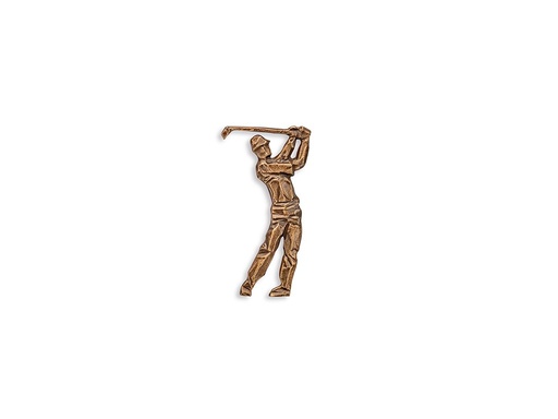 [ST-SK-18913] Bronze-Relief Golfspieler für Grabmal, 9×4,5 cm
