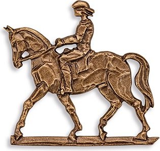Bronze-Relief Reiterin für Grabmal, 8×8,5 cm oder 13×13,5 cm
