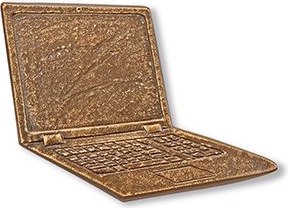 [ST-SK-18944] Bronze-Relief Dekoration Laptop für Grabmal, 6×7,5 cm