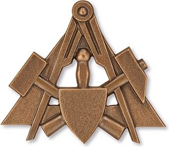 Bronze-Relief Maurer für Grabmal, 8×9 cm oder 13×15 cm