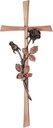 Grabkreuz Revant mit Rose, Bronze, 40×15 cm