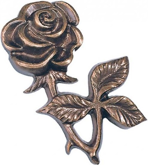 Bronze-Rose für Grabmal, 6×4 cm oder 8×7 cm