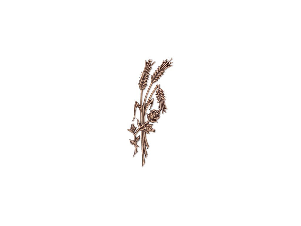 Bronze-Dekoration für Grabmal Klasy mit Rose, 24×8 cm