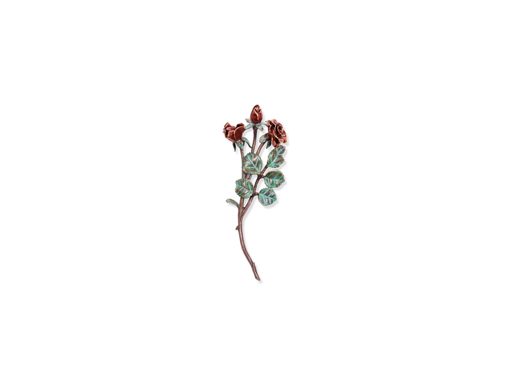 Bronze Rose für Grabmal, 32×13 cm