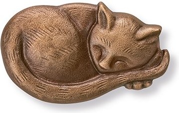 [ST-SK-20261] Bronze schlafende Katze für Grabmal, 6×10 cm