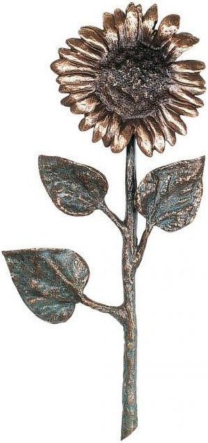 Bronze Sonnenblume für Grabmal, 47×23 cm