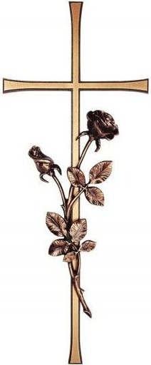 [ST-SK-20291] Grabkreuz Elegant mit Rose, Bronze, 30–60 cm