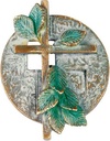 Bronze-Kreuz mit Kristall für Grabmal, 8×7 cm