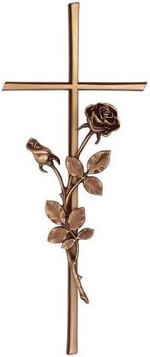 [ST-SK-20406] Grabkreuz Karund mit Rose, Bronze, 40–60 cm