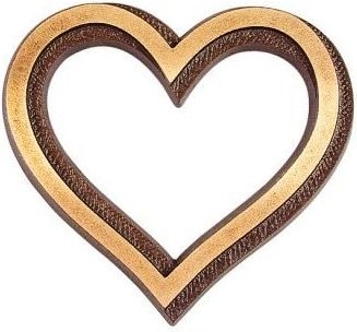 [ST-SK-20407] Bronze-Herz mit Aufschrift Kontur für Grabmal, 4×5 cm