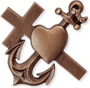 Bronze-Relief Glaube, Liebe, Hoffnung für Grabmal, 8×8 cm