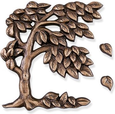 [ST-SK-20432] Bronze-Baum mit einzelnen Blättern für Grabmal, 14×15 cm