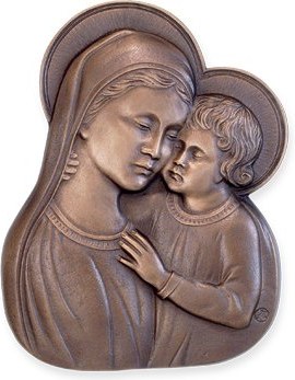 [ST-SK-20452] Bronze Madonna mit Kind für Grabmal, 16×12 cm