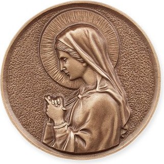 [ST-SK-20454] Bronze Madonna für Grabmal, Ø 12 cm
