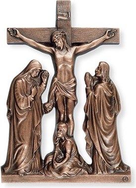 Bronze-Kreuzgruppe für Grabmal, 15×11 cm