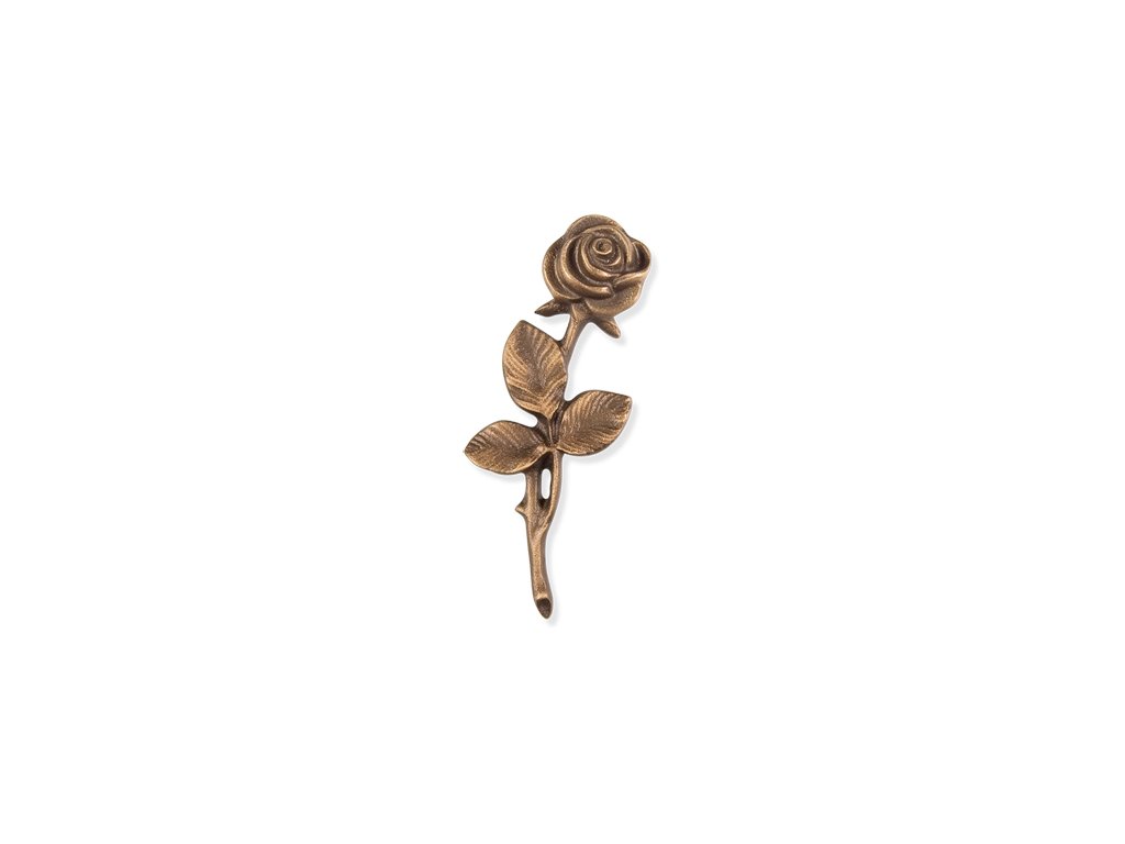 Bronze Rose für Grabmal, 10×4 cm