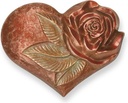 Bronze-Herz mit Rose für Grabmal, 5×7 cm oder 7×9 cm