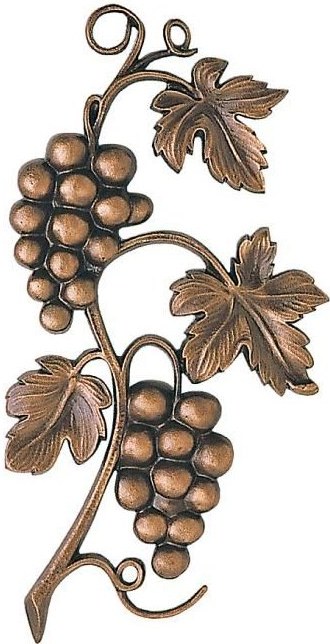 Bronze-Relief Weinblatt für Grabmal, 25×14 cm