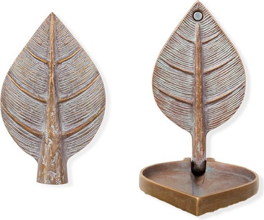 Bronze-Blatt für Grabmal, faltbar, 13×8×13 cm