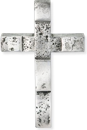 Grabkreuz mit Kristall, rostfreier Stahl, 16×10 cm