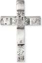 Grabkreuz mit Kristall, rostfreier Stahl, 16×10 cm