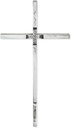 Grabkreuz mit Kristall, Edelstahl, 40×21 cm