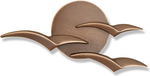 Bronze-Dekoration Vtáci für Grabmal, 7×15 cm