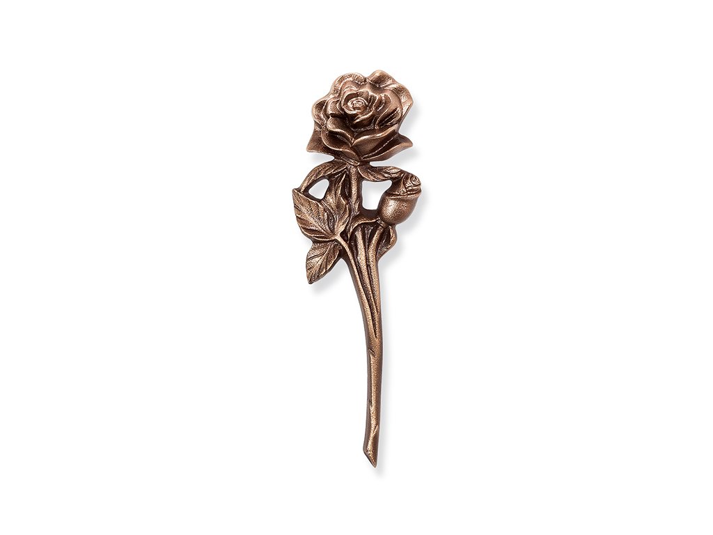 Bronze Rose für Grabmal, 18×6 cm