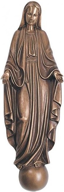 Bronzene Madonna für Grabmal, 25×8 cm oder 39×14 cm
