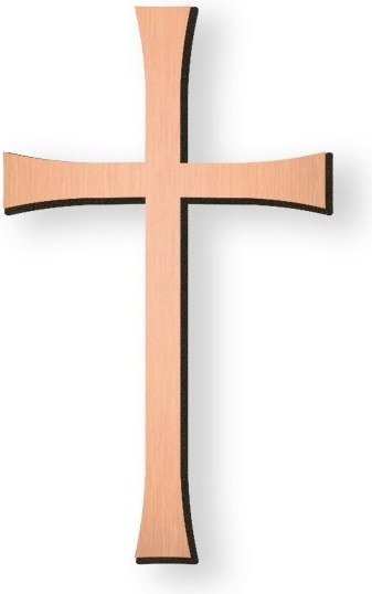 Grabkreuz mit Kristall, Bronze, 7×4,5 cm