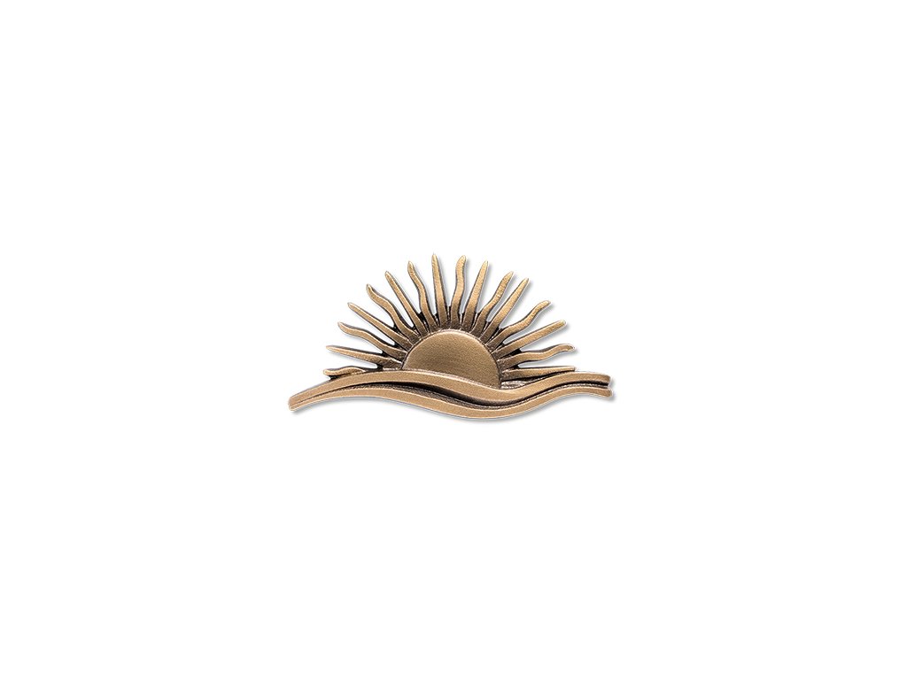 Bronze-Relief Sunrise für Grabmal, 6×12 cm
