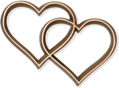 [ST-SK-20945] Bronze-Doppelherz Meandra für Grabmal, 5×7 cm oder 8×11 cm