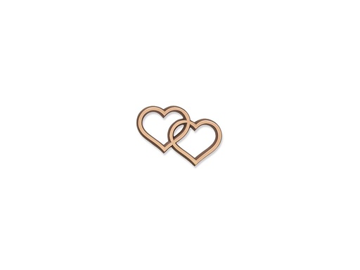 [ST-SK-20948] Bronze-doppeltes Herz für Inschrift Karund, 5×7 cm oder 8×11 cm