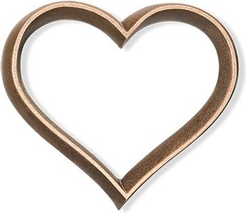 [ST-SK-20955] Bronze-Herz Meandra für Grabmal, 4–10 cm